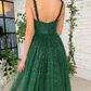 A-Line Prom Dresses Sparkle & Shine Dress Prom Floor Length Sleeveless V Neck Sequined with Sequin gh2207