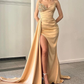 Moderne Schatz-Meerjungfrau-langes Abschlussball-Kleid-Split-Rüschen mit Pailletten gh2028