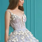 Ballkleid Spaghettiträger Quinceanera Kleider mit handgemachten Blumen Tüll gh2069