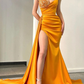 Moderne Schatz-Meerjungfrau-langes Abschlussball-Kleid-Split-Rüschen mit Pailletten gh2028