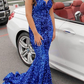 Mermaid Fuchsia Sequins Long Formal Dress gh2242