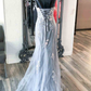 Elegant Mermaid Grey Prom Dress with Embroidery gh2653