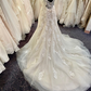Ivory / Soft Blush Lace Tulle Couture Formal Wedding Dress gh2654