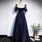 Blaues langes Ballkleid aus Tüll blaues Abendkleid 8425