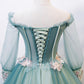 Green tulle lace long ball gown dress formal dress  8617