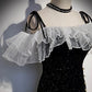 Black long mermaid prom dress black evening dress  8927