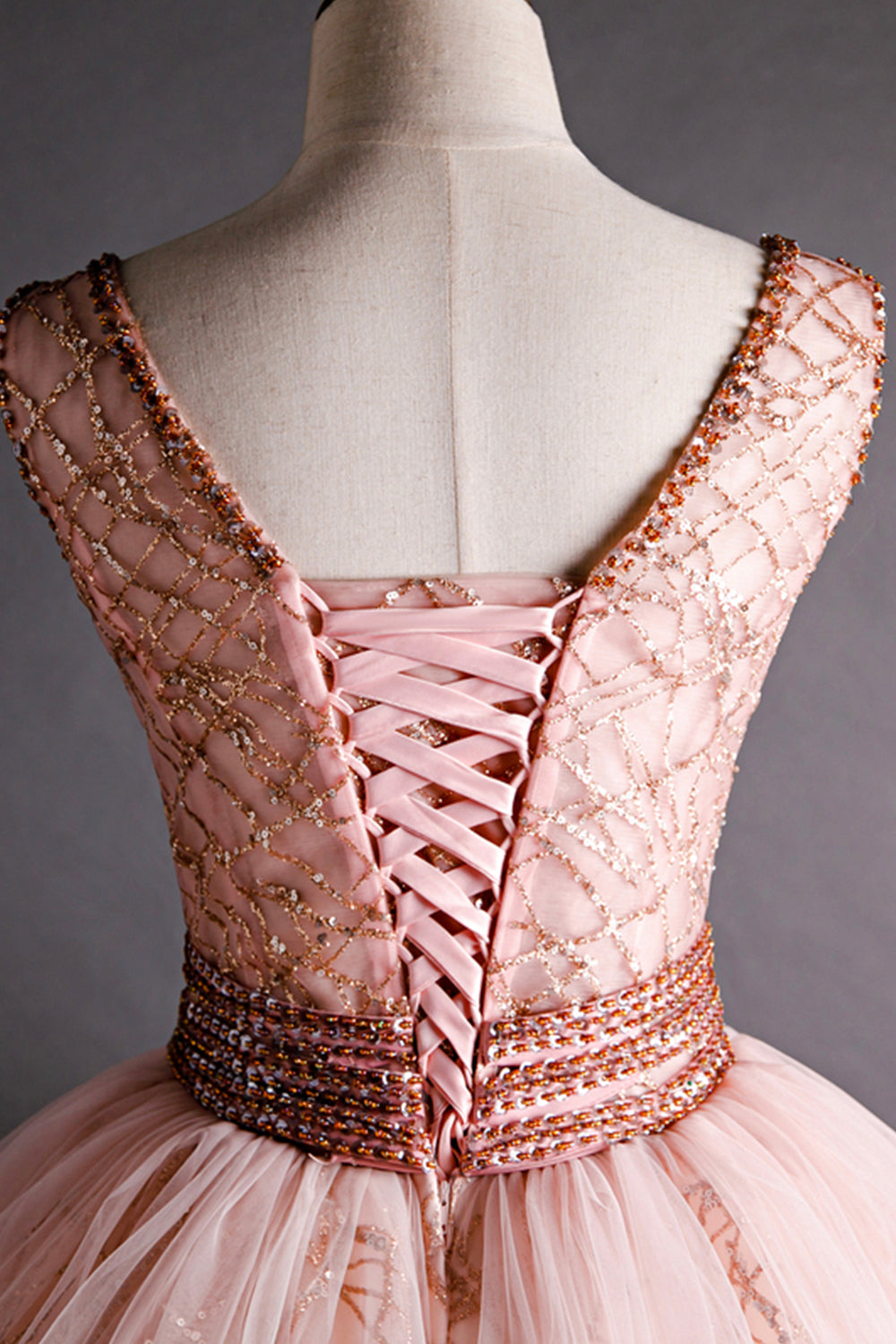 A line tulle sequins long ball gown dress formal dress  8590