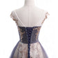 Cute tulle sequins long prom dress evening dress  10011