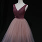 Shiny v neck tulle long prom gown formal dress  8602