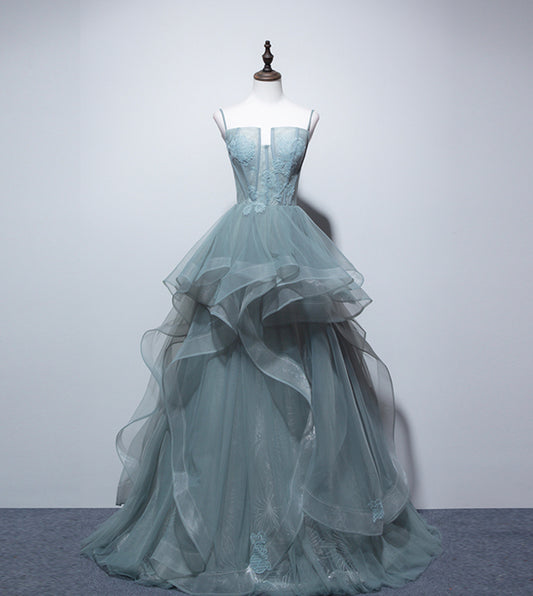 A line tulle lace long ball gown dress formal dress  8548