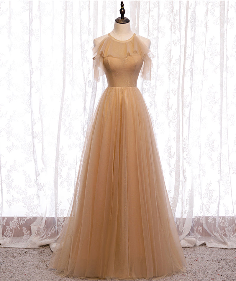 Hochwertiges A-Linie Tüll langes Ballkleid Brautjungfernkleid 8370