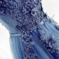 Stylish A-line tulle lace long prom dress,formal dresses  7669