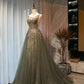 Robe de soirée longue en tulle à paillettes et à coupe trapèze 8696