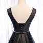 Black tulle long prom dress formal dress  8267