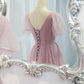 Lila Tüll langes A-Linie Ballkleid Abendkleid 8820