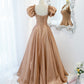 Robe de soirée longue en satin avec jolie ligne A 8813