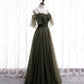 Robe de soirée longue en tulle simple, coupe A, 8930