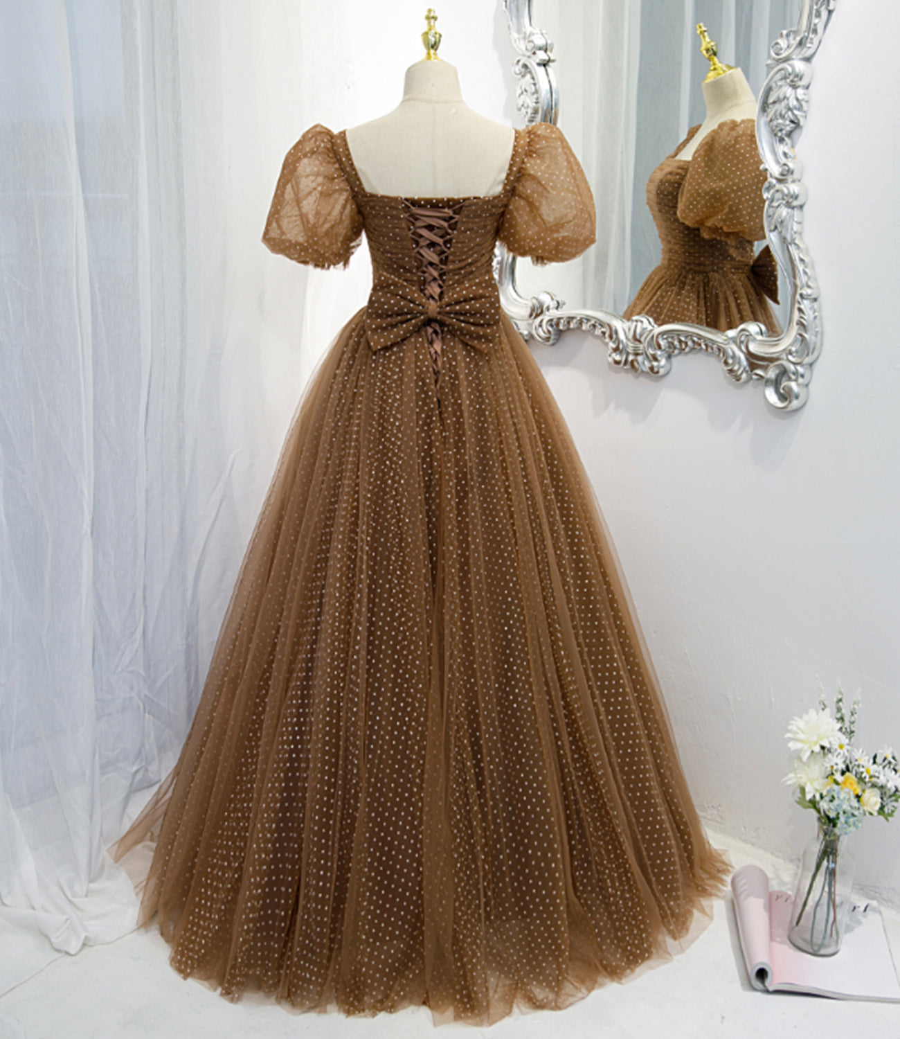 Süßes Tüll langes A-Linie Ballkleid Abendkleid 8822