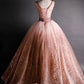 A line tulle sequins long ball gown dress formal dress  8590