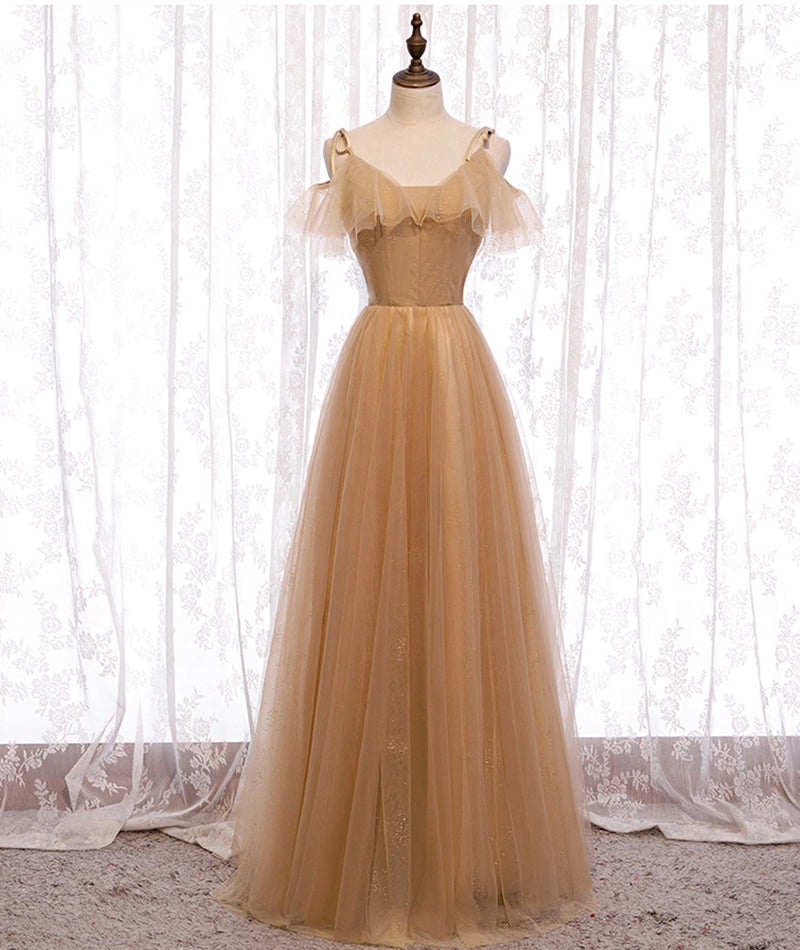Hochwertiges A-Linie Tüll langes Ballkleid Brautjungfernkleid 8370