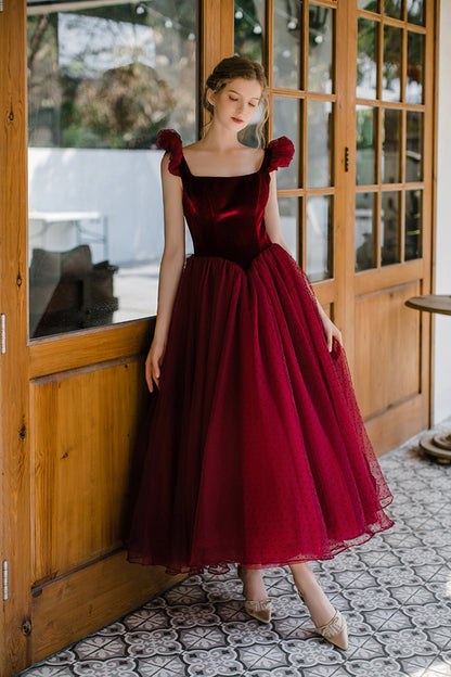 Pink/Red Cute A-line Long Prom Dress Evening Dress Graduation Party Dress 8646