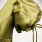 Robe de soirée longue en tulle vert à col en V Robe de soirée trapèze 8878