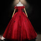 Burgundy lace long ball gown dress formal dress  8618