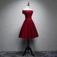 Red/Pink/Yellow/Blue Cute Off Shoulder Short Elegant Satin Prom Dress Homecoming Dress Party Dress 8211