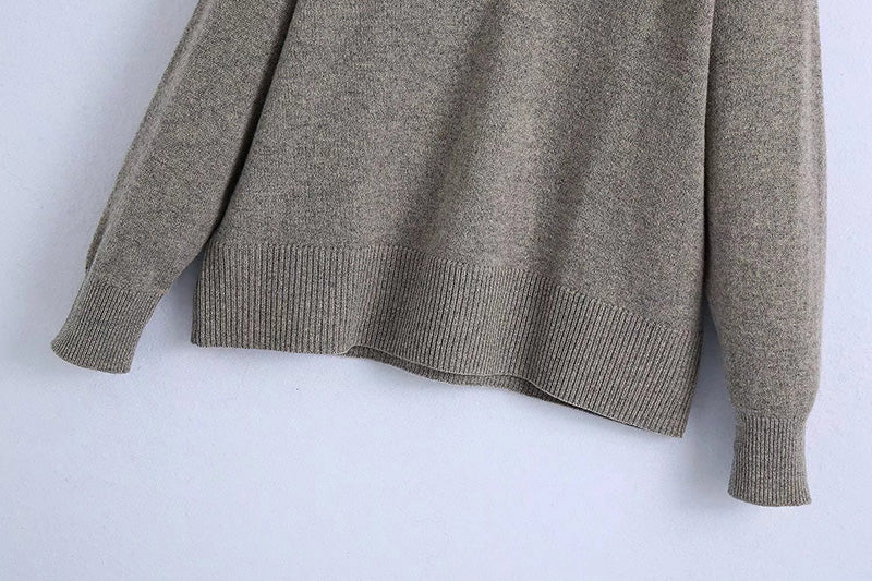 New sweet lace stitched detachable collar wool sweater  7711