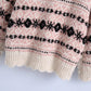 Versatile side slit jacquard loose sweater sweater  7725