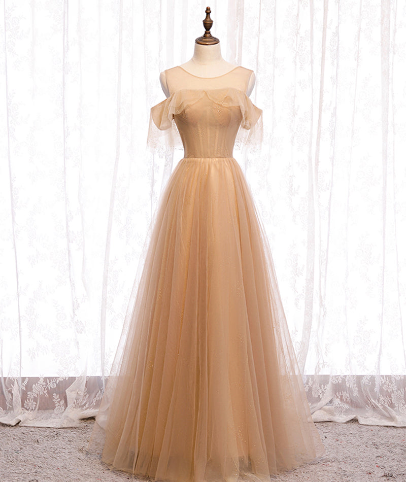 Hochwertiges A-Linie Tüll langes Ballkleid Brautjungfernkleid 8370