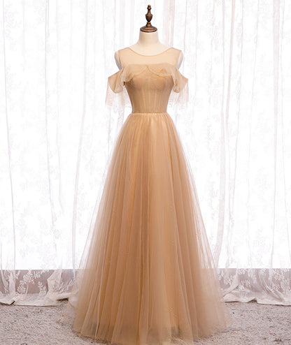 Hochwertiges A-Linie Tüll langes Ballkleid Brautjungfernkleid 8370