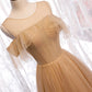 Hochwertiges A-Linie Tüll langes Ballkleid Brautjungfernkleid 8370
