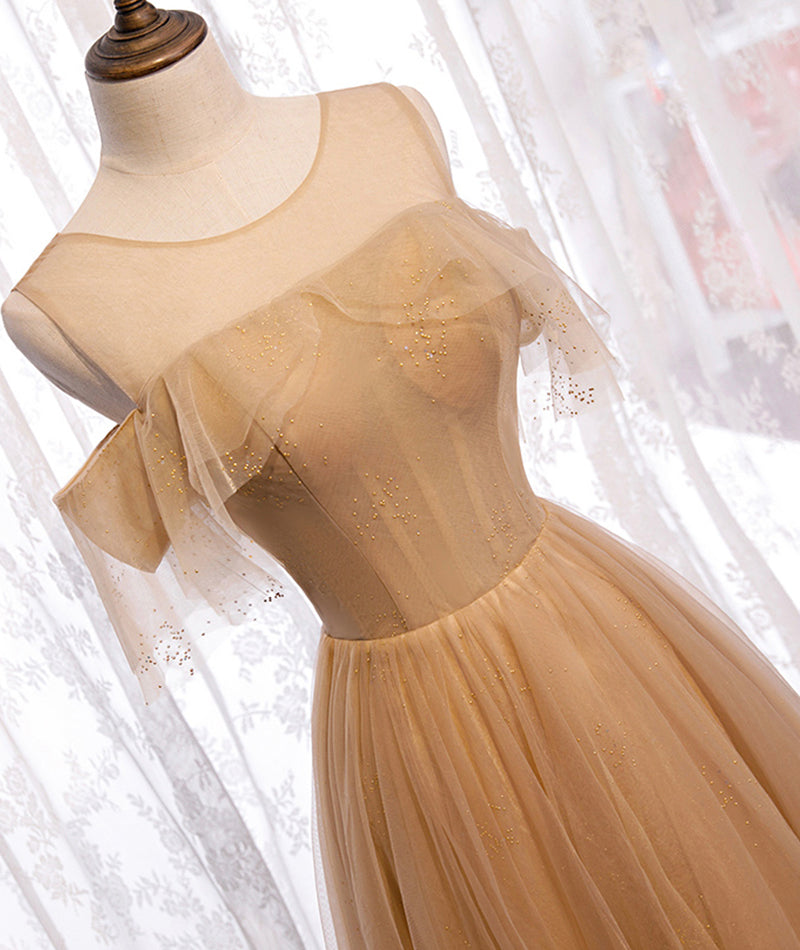 Hochwertiges A-Linie Tüll langes Ballkleid Brautjungfernkleid 8370
