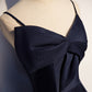 Robe de bal longue en satin bleu foncé, robe de soirée simple 8074