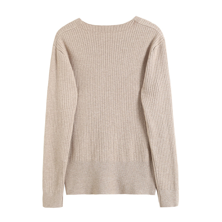 Irregular niche design pleated lace up sweater  7723
