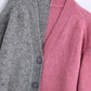Versatile V-Neck long sleeve contrast stitched knit coat  7731