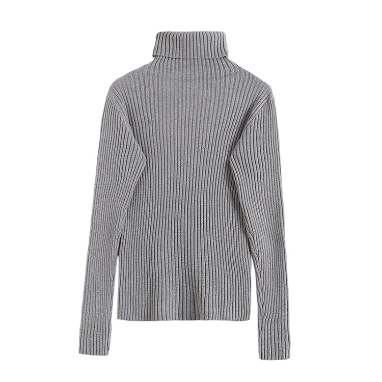 Simple solid color elastic slim fitting sweater bottomed shirt  7718