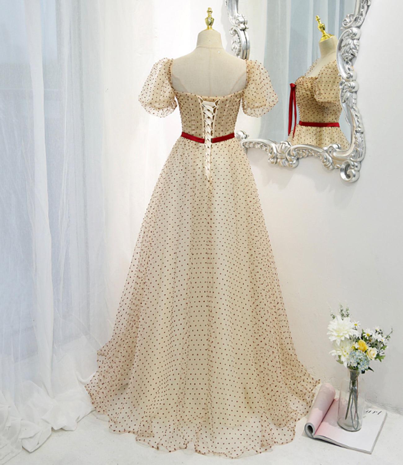 Süßes Tüll langes A-Linie Ballkleid Abendkleid 8811