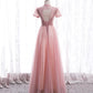 A line tulle sequins long prom dress evening dress  8439
