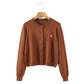 Autumn sensational foreign style short round neck knitted cardigan  7719