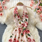 Süßes Blumenkleid in kurzer A-Linie Modekleid 449