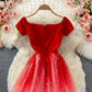 Cute A line tulle short dress fashion dress  450