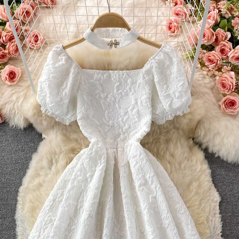 Weiß A-Linie unregelmäßiges Kleid Modekleid 445
