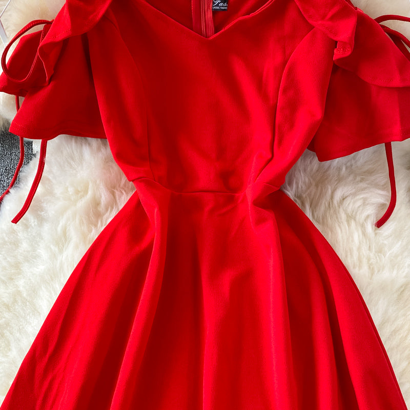 Cute A line short dress fashion dress  451