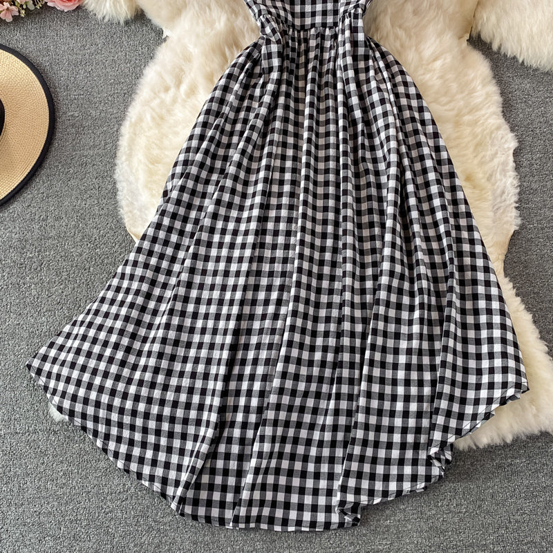 Jolie robe à carreaux deux pièces 444