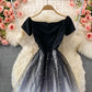 Cute A line tulle short dress fashion dress  450