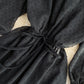 Schwarzes langärmliges Kleid aus Tüll Modekleid 441