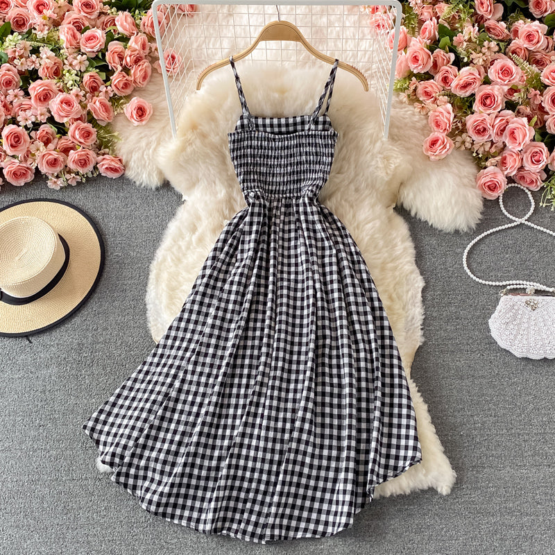 Jolie robe à carreaux deux pièces 444