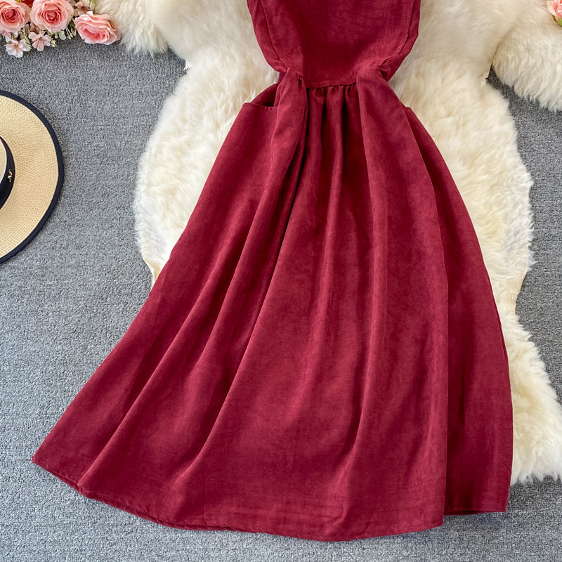 Schönes Kordsamt A-Linienkleid Modekleid 434